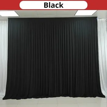 Svatební dekorace Burgundy matný závěs na focení a svatbu | látkové pozadí - Černý , Š4m x V3m