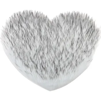 Koberec Plyšový koberec ve tvaru srdce | bytové doplňky - Bílá Šedá