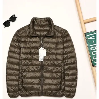 Pánská softshellová bunda Ultralehká pánská péřová bunda – stojáček, krátký střih Barva: Tmavě Zelená, Velikost: 3XL