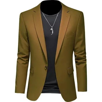 Pánské sako Pánské sako – elegantní business styl, svatby Barva: Khaki, Velikost: S