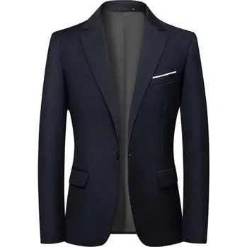 Pánský oblek Korejský pánský oblek s čistým střihem pro volný čas i práci Velikost: XXS, Barva (Varianta): Navy Blue 1