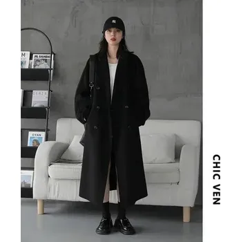 Dámský kabát Dámský vlněný kabát – retro styl s dvojitým zapínáním Velikost: S, Barva (Varianta): Černá