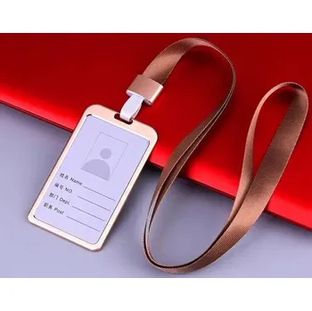 Ledvinka Elegantní držák na ID kartu – kovové pouzdro s lanyardem Barva (Varianta): Zlatá