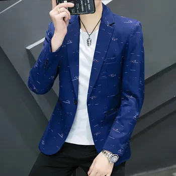 Pánské sako Stylové sako pro mladé – slim střih s módním vzhledem Velikost: XXS, Barva (Varianta): Modrá