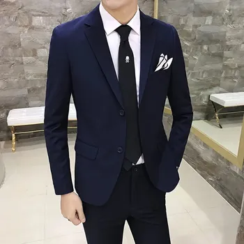 Pánský oblek Dvoudílný oblek pro ženicha – univerzální a trendy střih Velikost: XL, Barva (Varianta): Tmavě modrá