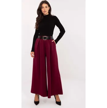 Dámské kalhoty Vínové dámské viskózové kalhoty s elastickým pasem IT-SP-17872.76-bordo Velikost: ONE SIZE