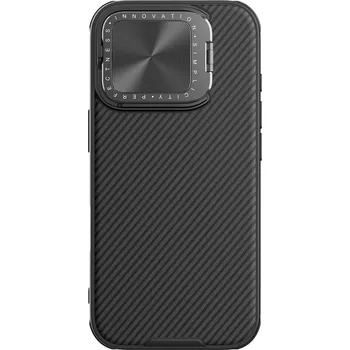 Pouzdro na mobilní telefon Pouzdro Nillkin CamShield Prop pro iPhone 16 Pro s krytem kamery a stojánkem - černé