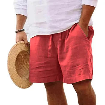 Lehoučké pánské šortky – bavlněné, na sport i pláž Barva: Červená, Velikost: M