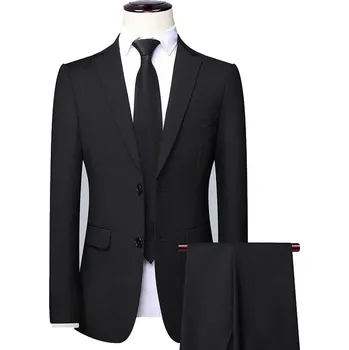 Dvoudílný oblek pro muže – elegantní styl, vesta a sako Velikost: S, Barva (Varianta): Černá