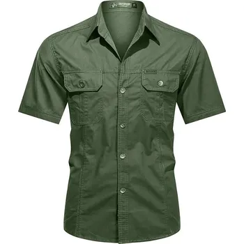 Pánská košile Pánská taktická košile – krátký rukáv, prodyšný materiál Velikost: 3XL, Barva (Varianta): Tmavě zelená