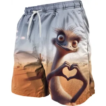 Letní šortky s potiskem zvířat – vtipný streetwear styl Velikost: 4XL, Barva (Varianta): DKZHB20251117D