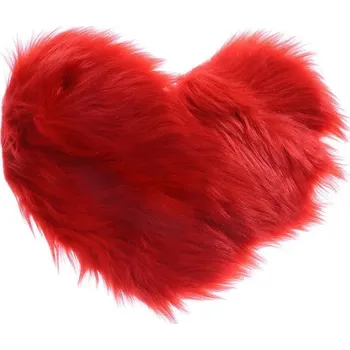 Koberec Plyšový koberec ve tvaru srdce | bytové doplňky - Červený