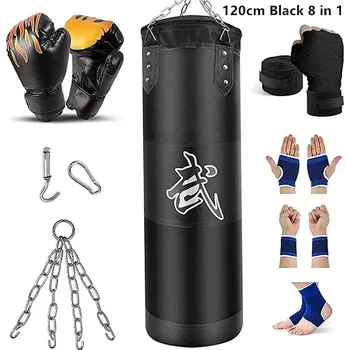 Bojový sport Boxovací pytel těžký 100/120 cm | tréninkové vybavení - 120cm černá sada2