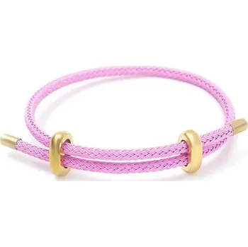 Náramek Pletený vintage náramek pro páry s ocelí | šperk - Jako obrázek růžová