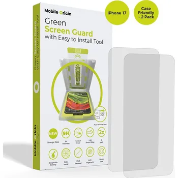 Mobile Origin Screen Guard With Easy Applicator case friendly 2 Pack iPhone 17 SGA-i17-2pk