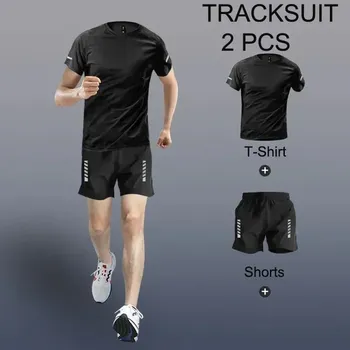 Pánský sportovní komplet 2–4 ks – rychleschnoucí set na trénink Velikost: 3XL, Barva (Varianta): Black 2 PCS