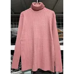 Pánský rolák se silným úpletem – dvojitý límec a přiléhavý střih Barva: Růžová, Velikost: L