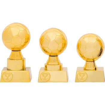 Trofej s fotbalovým míčem, výška 13 cm, zlatá