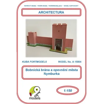Papírový model Bobnická brána a opevnění města Nymburka