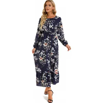 Dámské šaty Dámské dlouhé šaty s květy – plážový boho styl s výstřihem Velikost: L, Barva (Varianta): 10