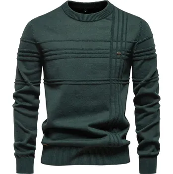 Pánský svetr Pánský bavlněný svetr – proužkovaný, teplý, pohodlný Velikost: 2XL, Barva (Varianta): SW239-green