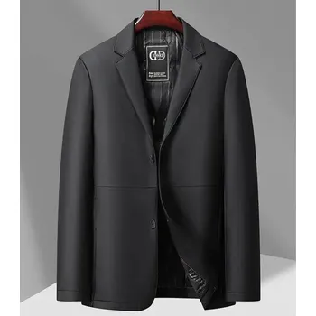 Pánské sako Luxusní péřová bunda – prošívané sako v elegantním střihu Velikost: 4XL, Barva (Varianta): Černá