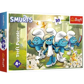 Puzzle Trefl TREFL PUZZLE Šmoulí dobrodružství Šmoulové 27x20cm skládačka 30 dílků