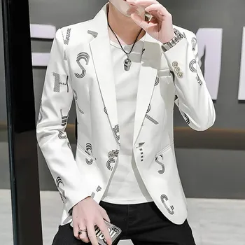 Pánské sako Elegantní podzimní sako – univerzální styl do práce i na večer Velikost: 3XL, Barva (Varianta): Bílá