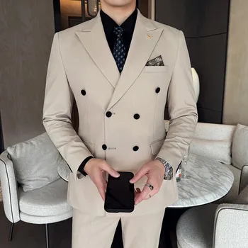 Třídílný oblek – dvouřadý střih pro svědka a speciální akce Velikost: L, Barva (Varianta): Bílá