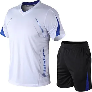 Pánská sportovní souprava – tričko a šortky s rychlým schnutím Barva: Bílá, Velikost: 4XL