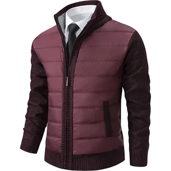 Pánský svetr Pánský pletený cardigan – volný střih, podzimní móda Velikost: 3XL, Barva (Varianta): 8806-Wine red
