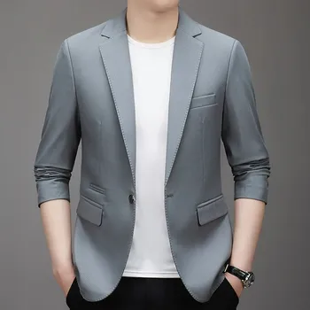 Slim sako – jarní/podzimní kabát s jedním knoflíkem Velikost: S, Barva (Varianta): Šedá