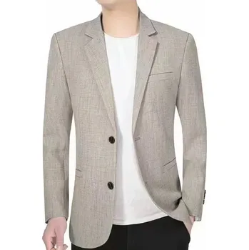 Pánské sako Jednoduchý casual blazer – ležérní business styl Velikost: M, Barva (Varianta): Kávová