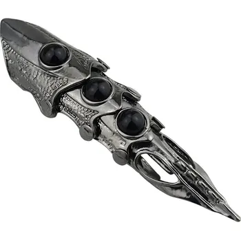 Prsten Dračí punkový kloubní prsten lebka | šperk - černá A