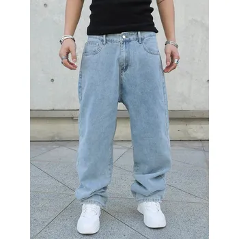 Pánské džíny Pánské široké džíny – baggy styl, rovný střih pro volný pohyb Velikost: XL, Barva (Varianta): Modrá