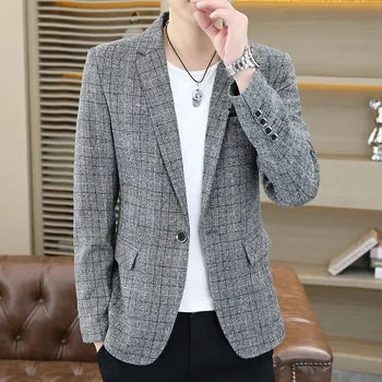 Pánský zimní kabát Korejský business kabát – módní střih a vysoká kvalita Velikost: S, Barva (Varianta): Šedá