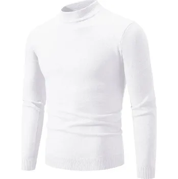 Pánský svetr Pánský svetr s kulatým výstřihem – volný a hřejivý střih Barva: Bílá, Velikost: L