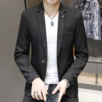 Módní pánský mini oblek v trendy střihu pro mladé muže Velikost: XL, Barva (Varianta): Černá