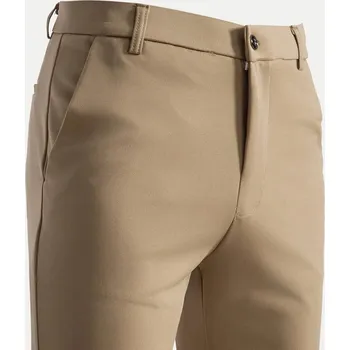 Pánské kalhoty Pánské společenské kalhoty – rovný střih, elastický pas Barva: Khaki, Velikost: 32