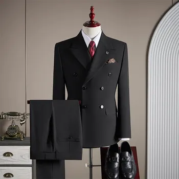 Pánský oblek Třídílný oblek pro ženicha – business elegance pro speciální den Velikost: 3XL, Barva (Varianta): Černá