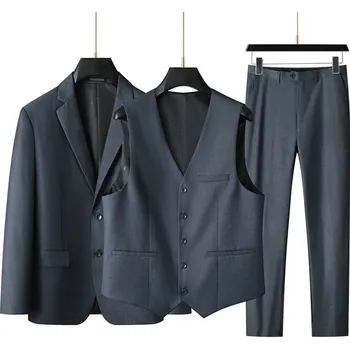 Třídílný formální oblek pro plnoštíhlé – svatba i práce Velikost: S, Barva (Varianta): Tmavě šedá