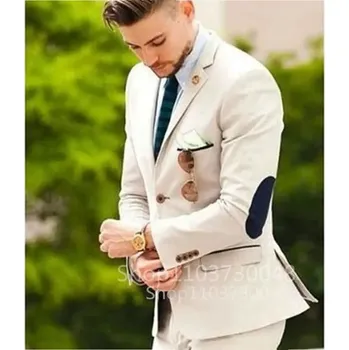 Pánský oblek Jednořadý oblek – moderní svatební střih s elegantní klopou Velikost: 3XL, Barva (Varianta): Béžová