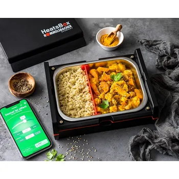 Svačinový box Ohřívací box na jídlo HB 100 Heatsbox Apka HB100 černá, Barvy a parametry Červená