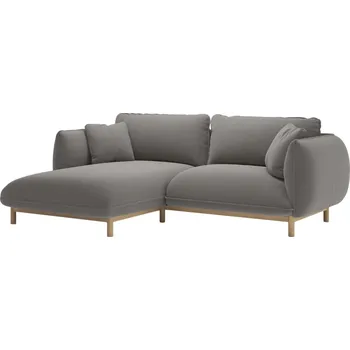 Pohovka Micadoni Šedá sametová rohová pohovka Ada 214 cm, levá