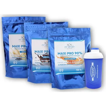 Protein FitSport Nutrition 3x Maxi Pro 90% 750g + šejkr Fitsport Varianta: vanilla
