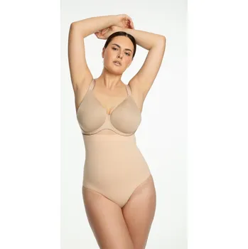 Dámské spodní prádlo 441 ZEŠTÍHLUJÍCÍ SPODNÍ DÍL S VYSOKÝM PASEM BEZEŠVÝ BEZOWE XL