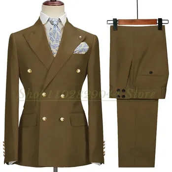 Pánský elegantní oblek – dvouřadý sako a kalhoty Velikost: 3XL, Barva (Varianta): As picture 9