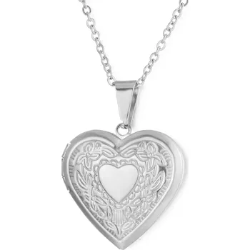 Řetízek Elegantní řetízek-medailonek se srdcem z oceli | náhrdelník, šperk - 3
