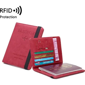 Ledvinka Cestovní pouzdro na pas a karty – RFID, PU kůže Barva (Varianta): Červená