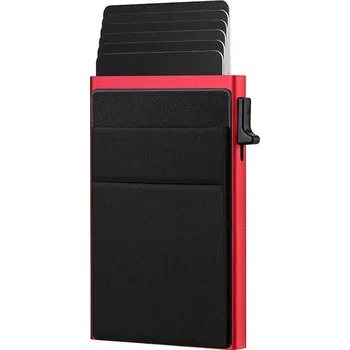 Ledvinka Kovové pouzdro na karty RFID – pánský minimalistický styl Barva (Varianta): Červená